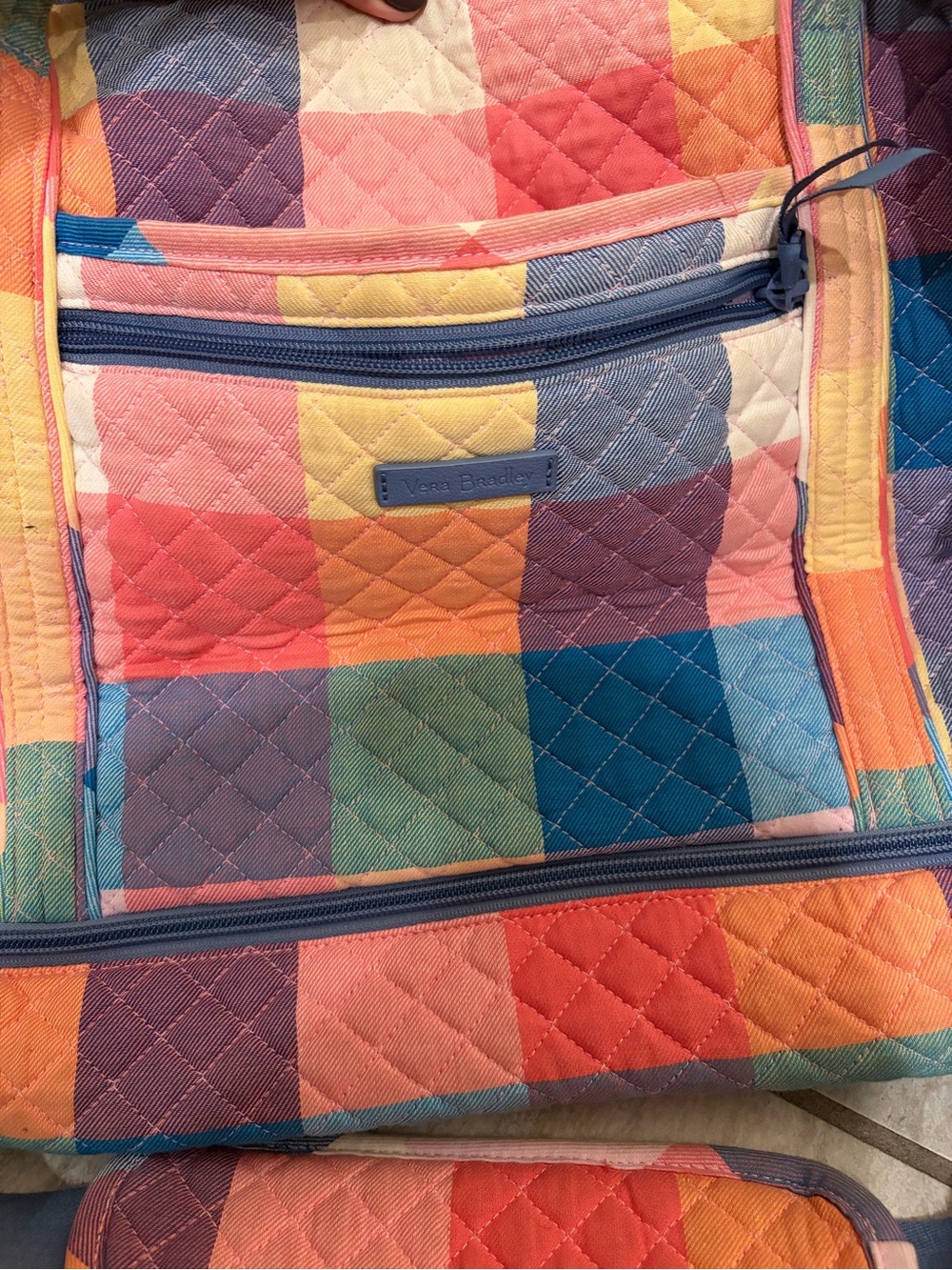 Vera Bradley Quilted Tropics Plaid Vera Deluxe Travel Tote - Picture 4 of 8